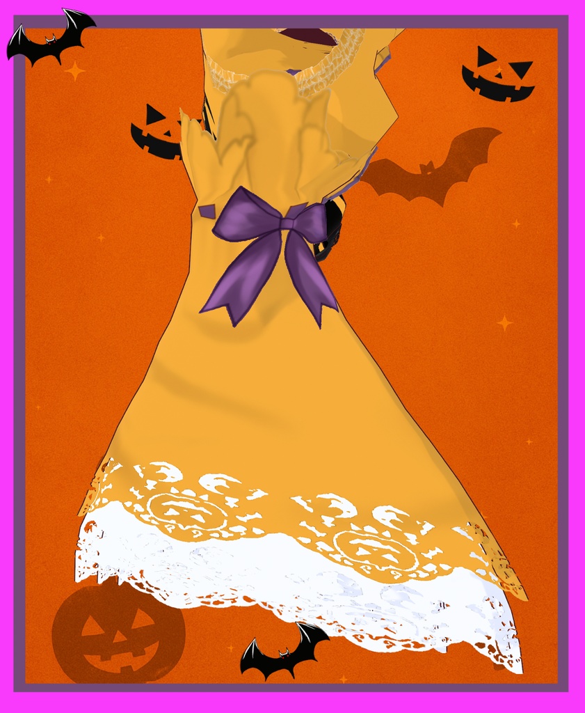 【Free/無料配布有】【VRoid用】ハロウィン魔女衣装2025