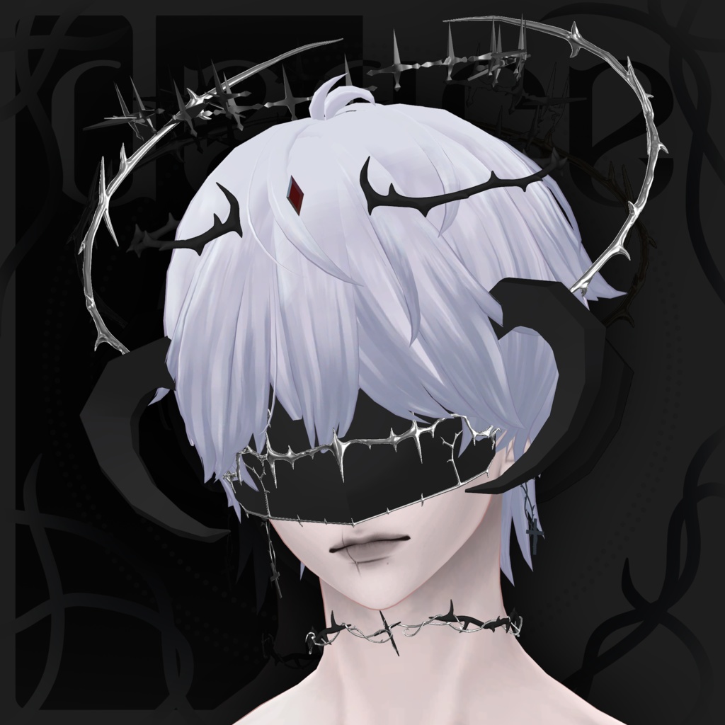 SALE中!!【VRChat】†堕天使マスク†Ver.2 アクセサリーセット✦Deuce✦【VRChat】