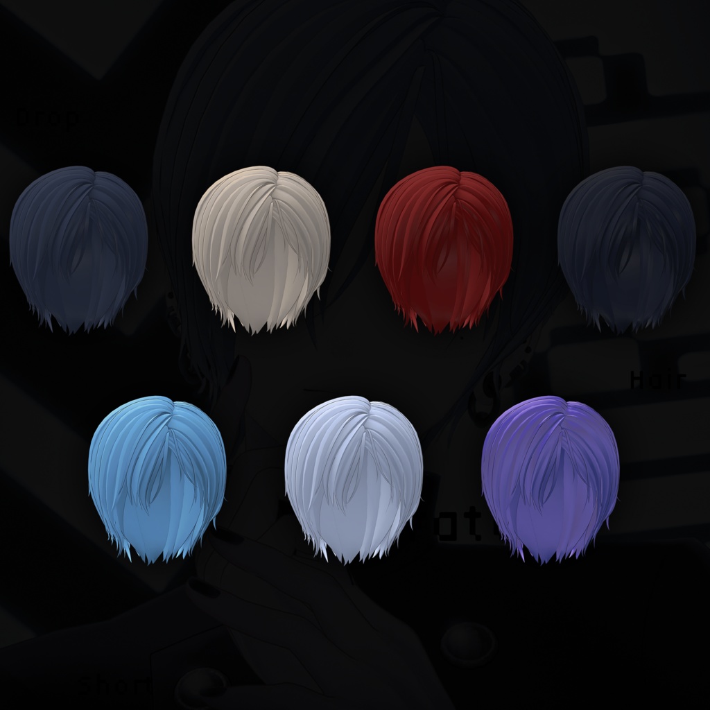 【6avatar】Drop Short Hair 【VRChat】