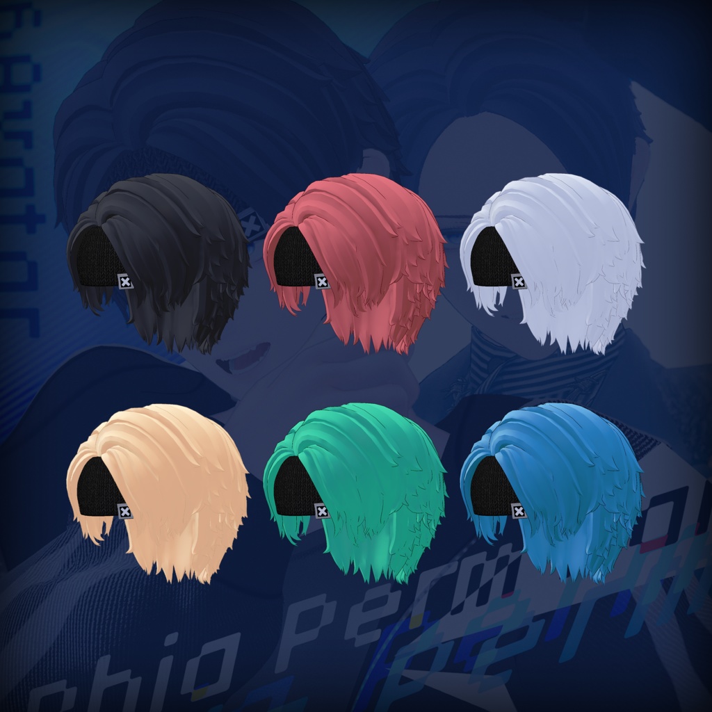 【2way-6Avatar】Phia Perm Hair【VRChat】