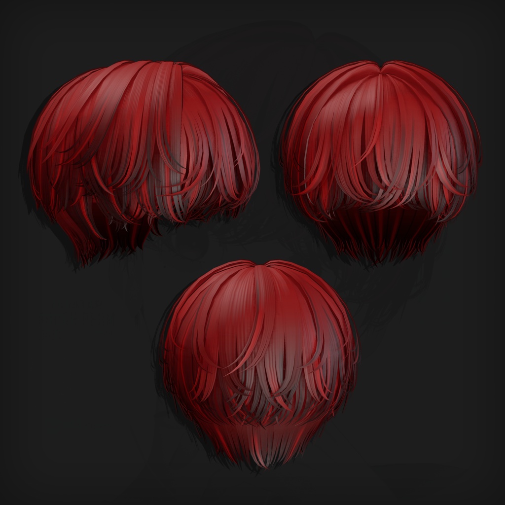 【髪型7アバター対応】Rough Perm Hair 【VRChat】