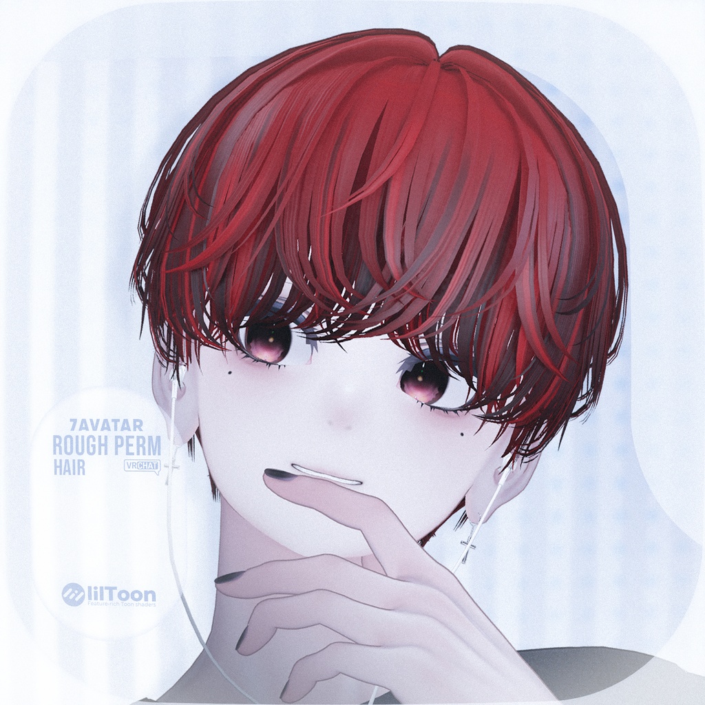 【髪型7アバター対応】Rough Perm Hair 【VRChat】