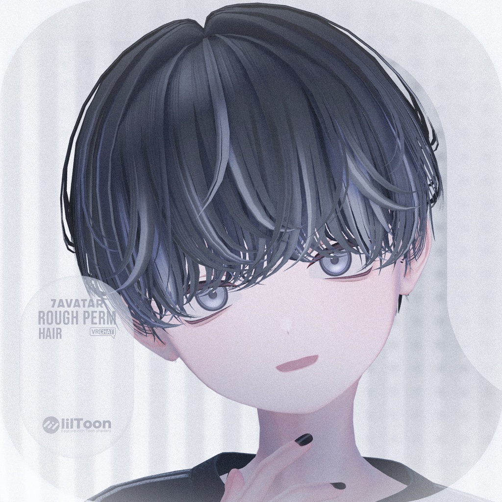 【髪型7アバター対応】Rough Perm Hair 【VRChat】