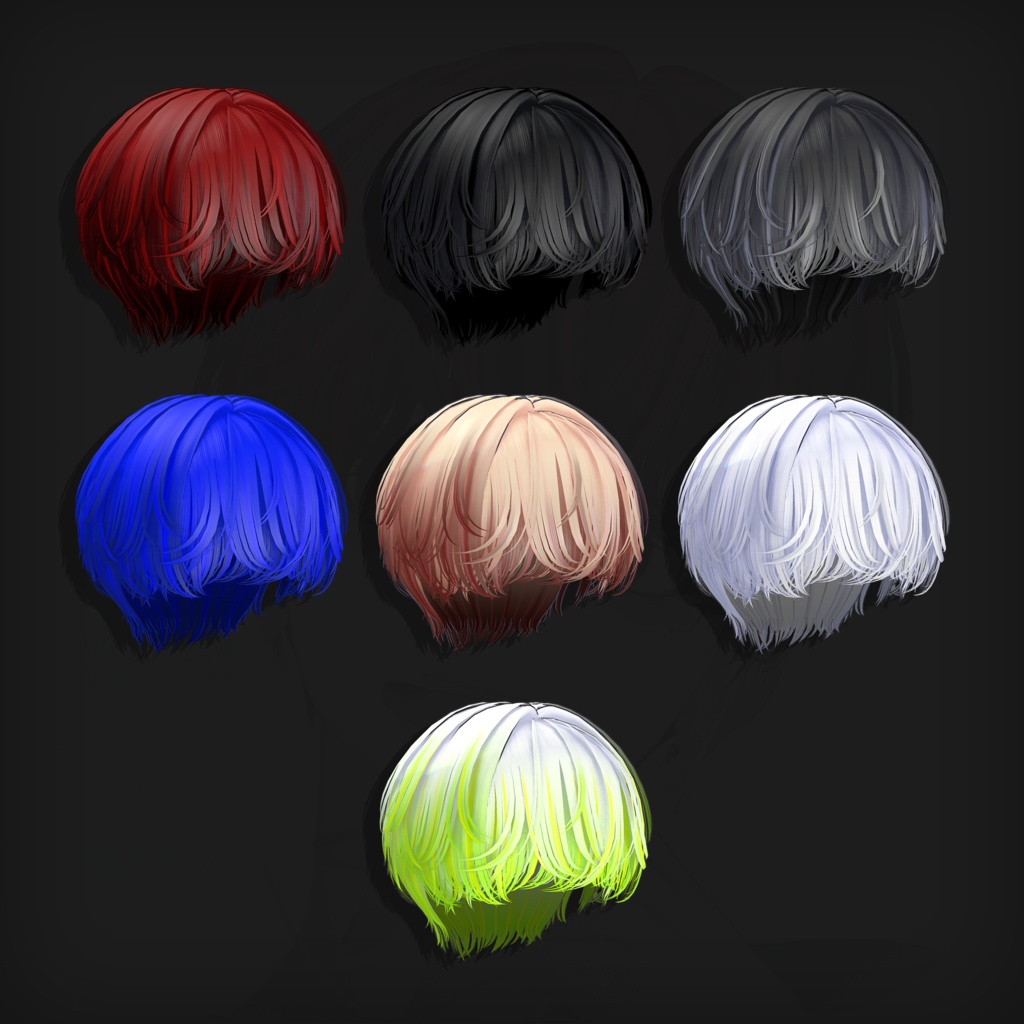 【髪型7アバター対応】Rough Perm Hair 【VRChat】