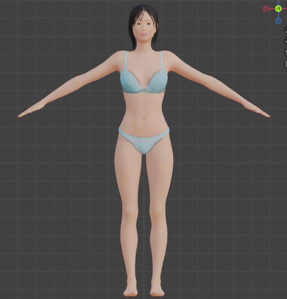 (無料-期間限定)【3Dモデル】リアル系人物モデル(Blender4.5)
