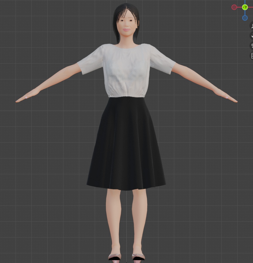 (無料-期間限定)【3Dモデル】リアル系人物モデル(Blender4.5)