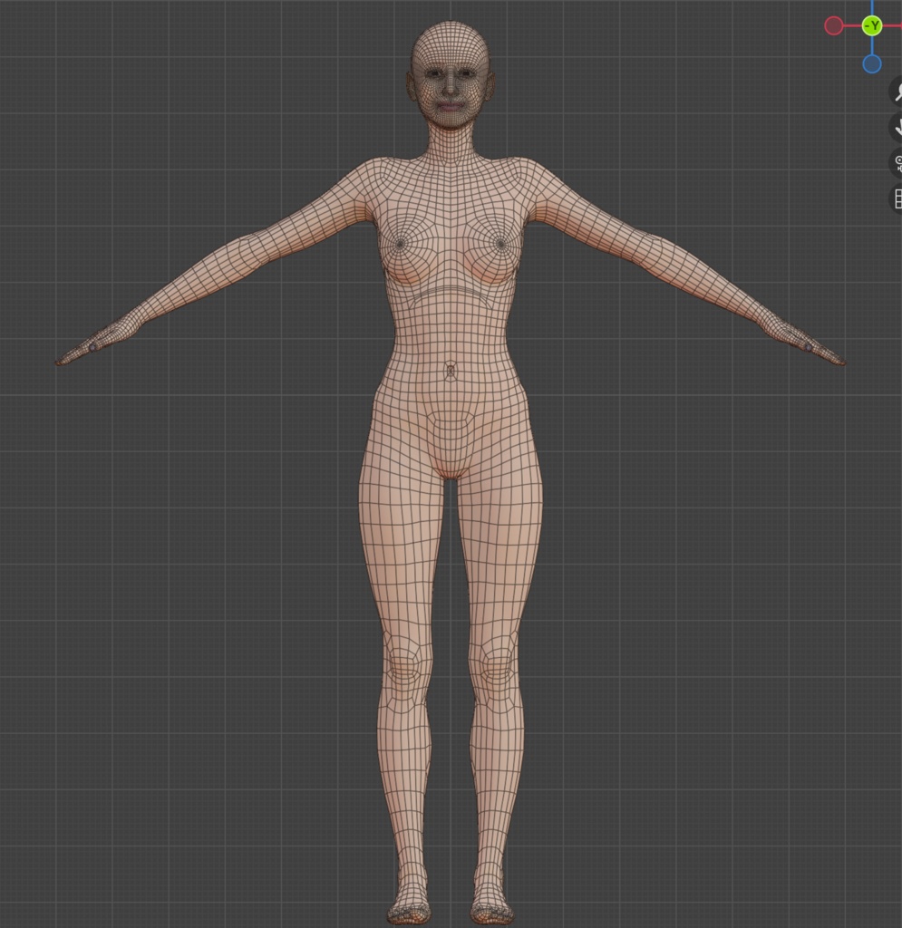 (無料-期間限定)【3Dモデル】リアル系人物モデル(Blender4.5)