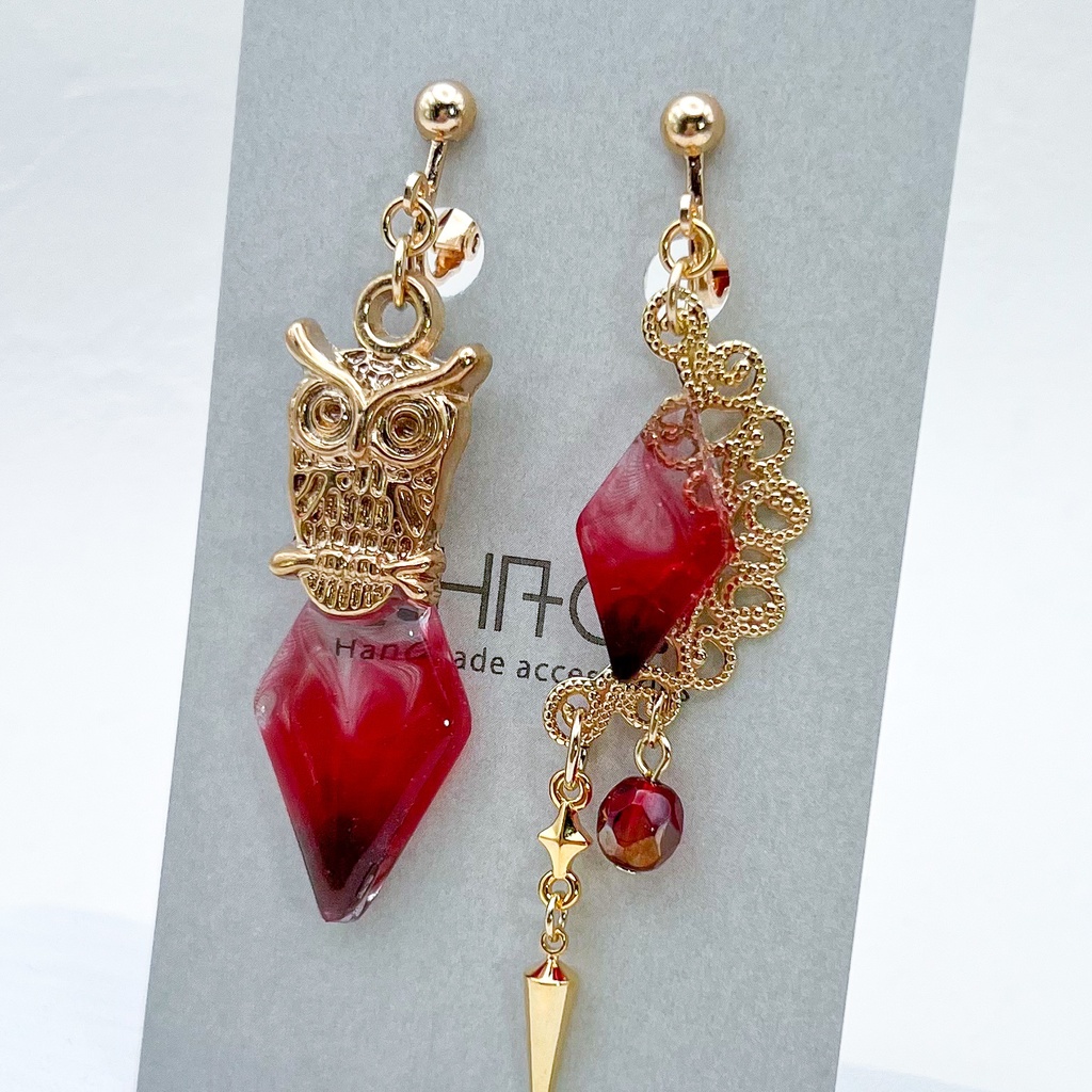 原神 ディルック2 鳳凰&梟 イヤリングorピアス イメージアクセサリー