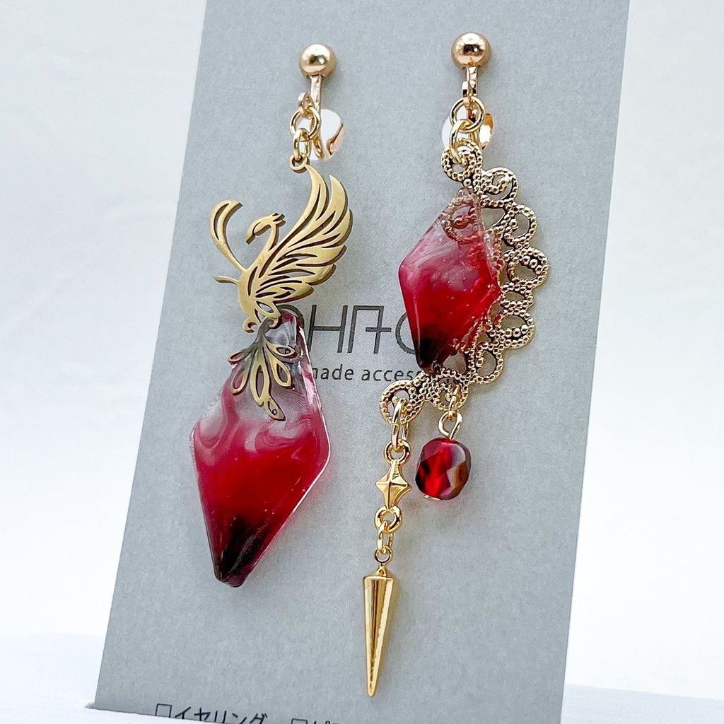 原神 ディルック2 鳳凰&梟 イヤリングorピアス イメージアクセサリー