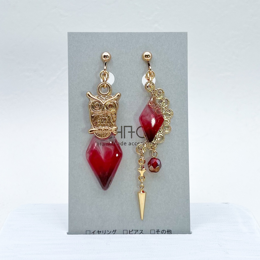 原神 ディルック2 鳳凰&梟 イヤリングorピアス イメージアクセサリー
