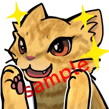 アニメーションスタンプ用GIFアニメ 拍手する猫