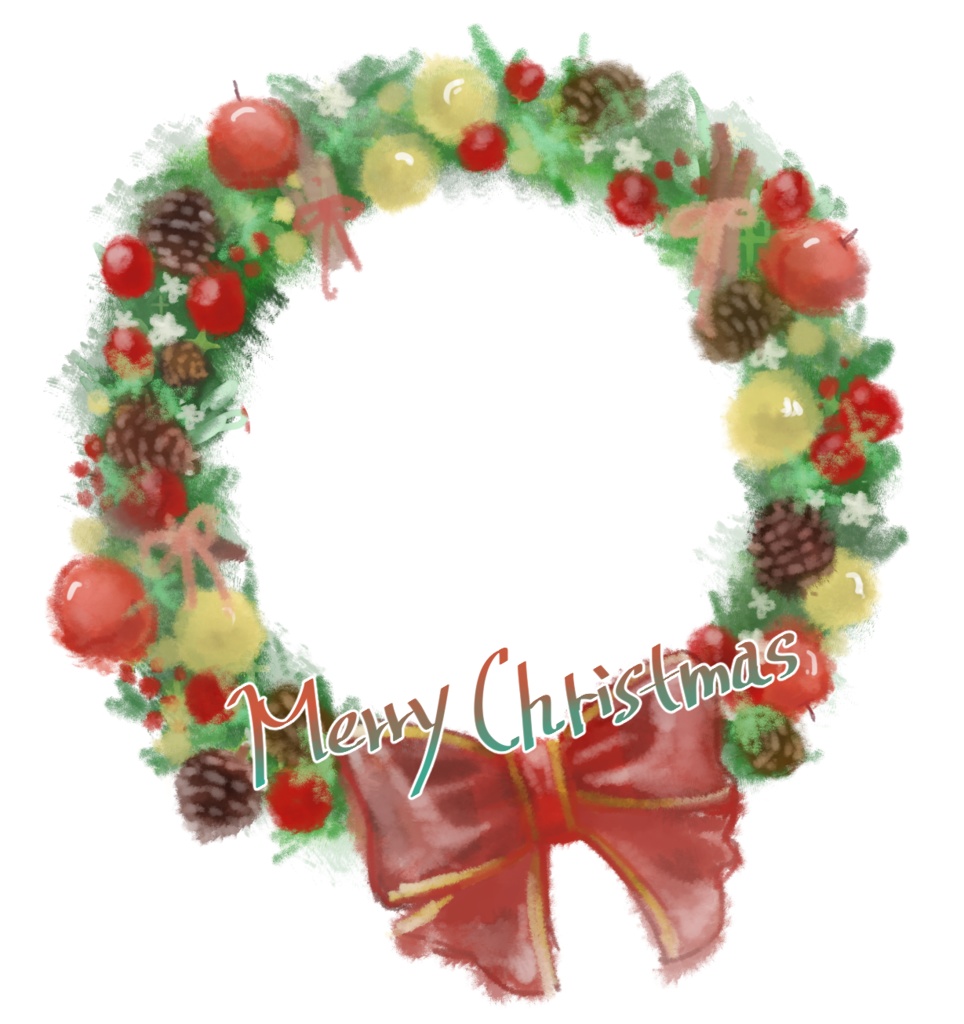 【フリー素材】クリスマスリース