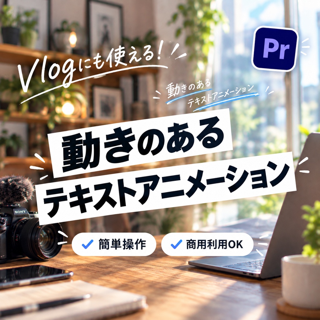 テキストアニメーション｜シンプルで動きがありVlogなどにも使いやすい