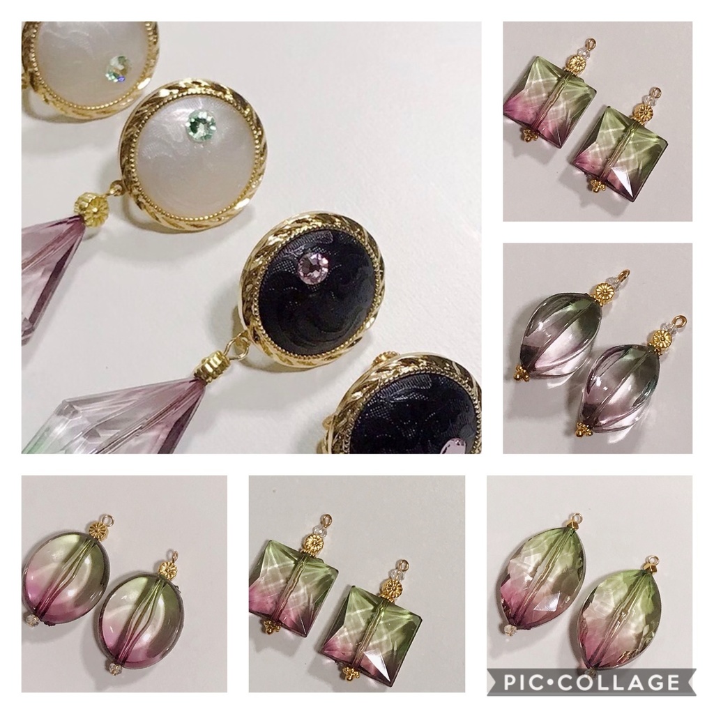 手染めビーズ耳飾り8