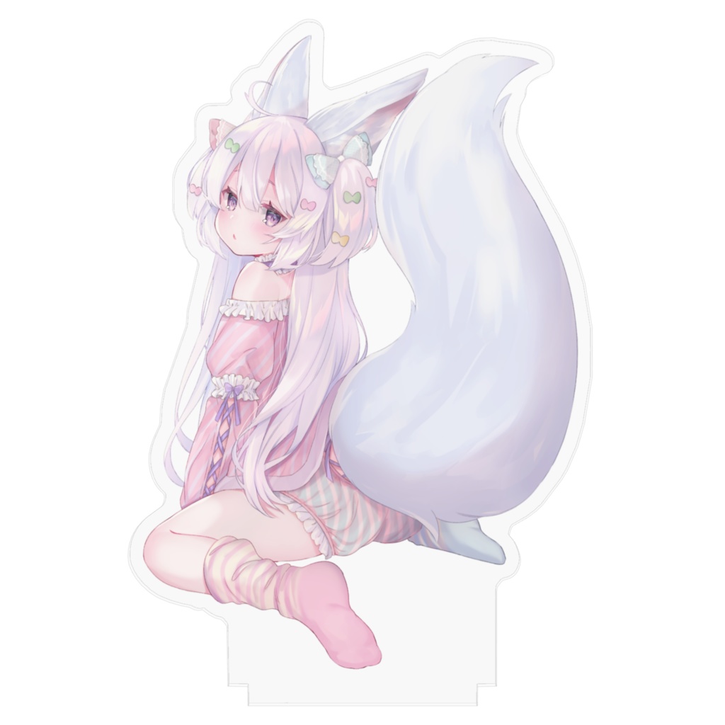 モフモフ白狐ちゃんのアクリルフィギュア
