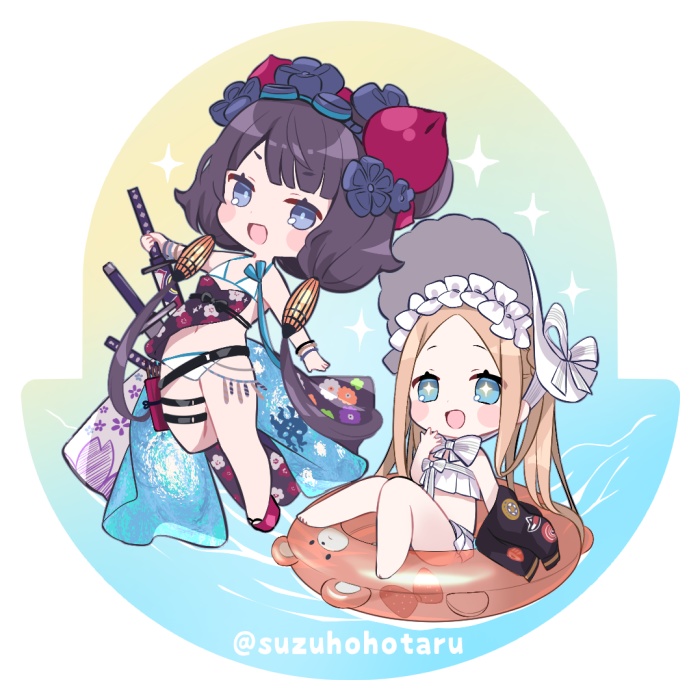アビーちゃんと北斎のゆらゆらアクリルミニブロック