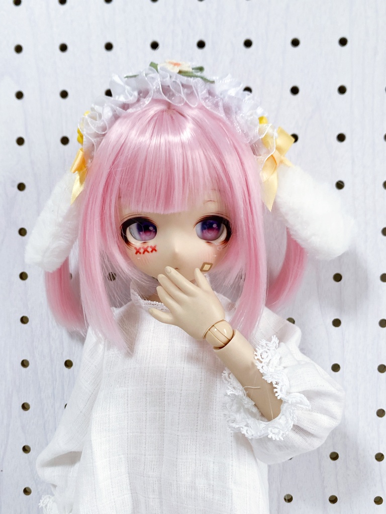 フラワーゆら耳ヘッドドレス(首紐ゴム製)