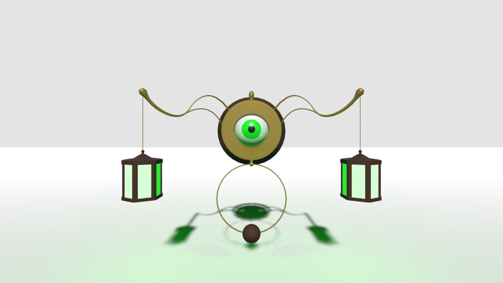 無料版あり ハロウィン向け装飾「ギョロギョロドアベル」 3Dモデル