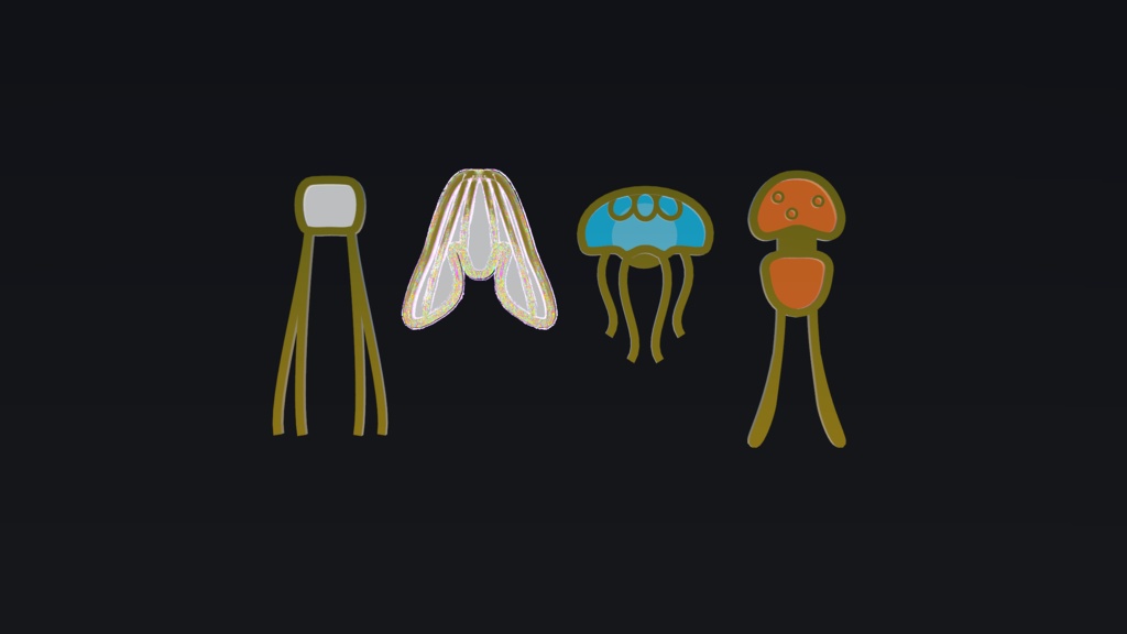 無料版あり ステンドクラゲピンズ 3Dモデル