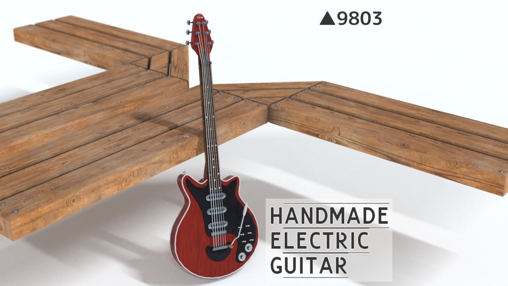 3Dモデル「ハンドメイドエレキギター」