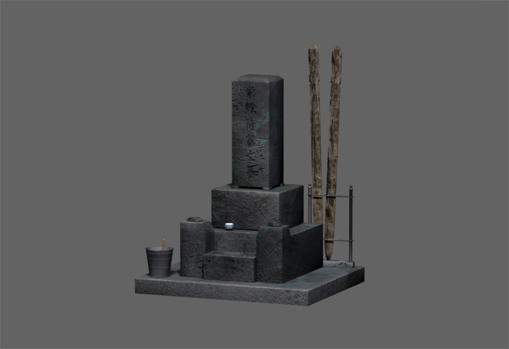 3Dモデル 「日本の墓」 【VRC AFKアバターなど】