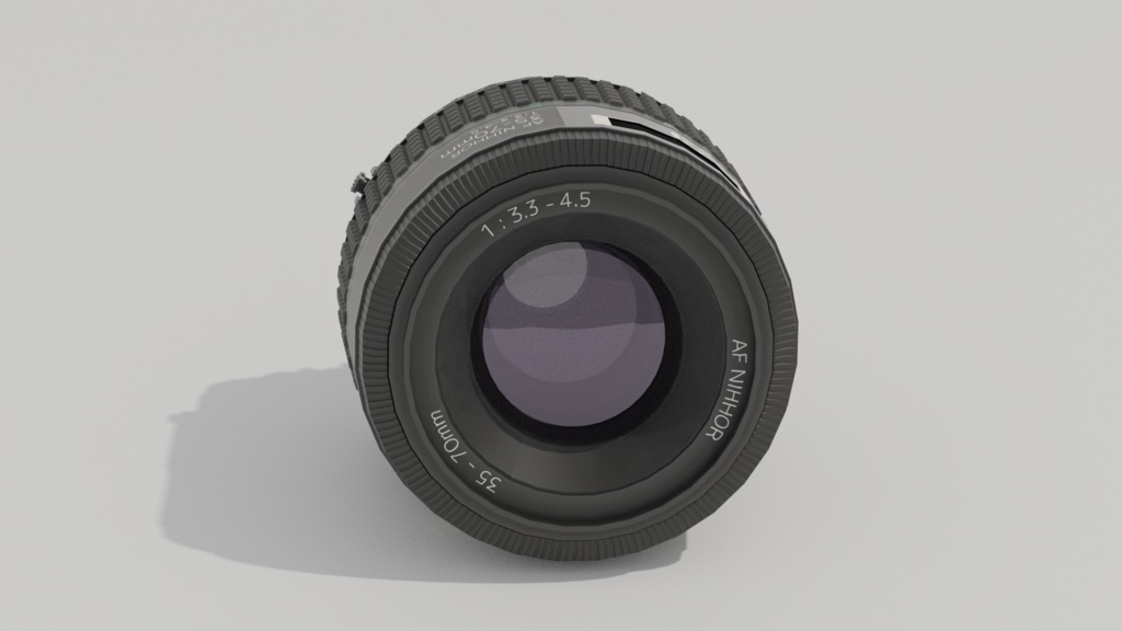 3Dモデル「Nihon Al AF Nihhor 35-70mm F3.3-4.5S(中期)」【Unity想定】