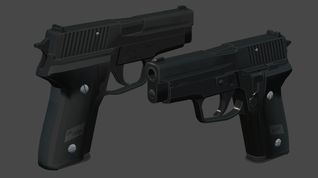 (無料)3Dモデル「コンパクト9mm拳銃」