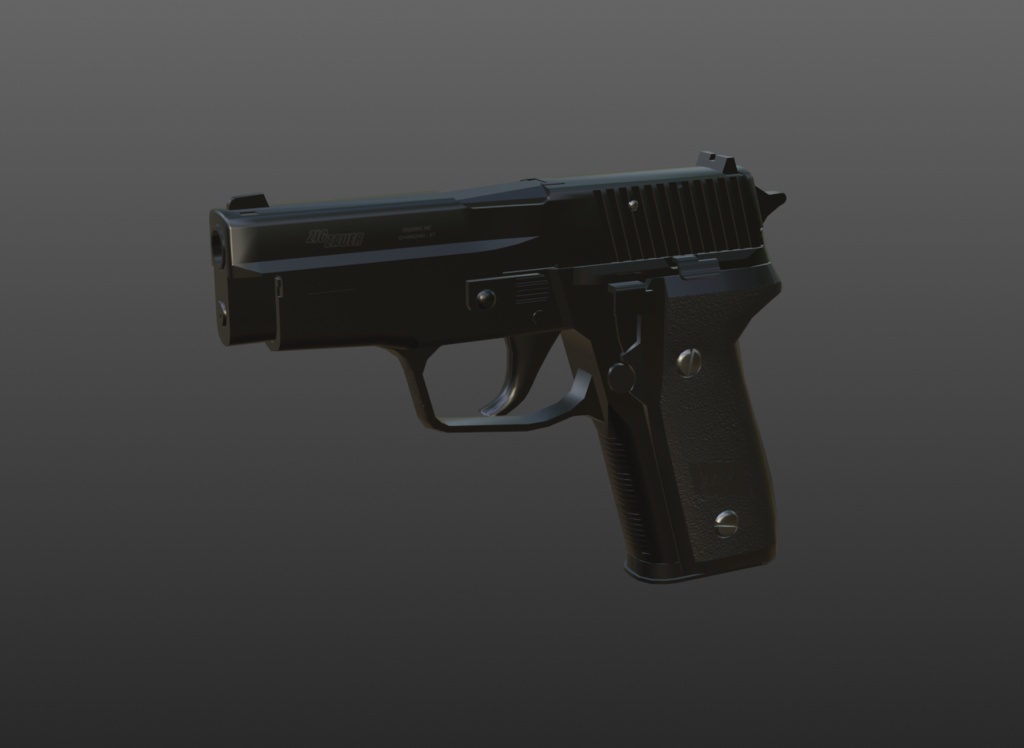 (無料)3Dモデル「コンパクト9mm拳銃」