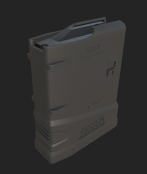 (無料)3Dモデル「10発ポリマーマガジン(.308Winchester/7.62x51mm)」