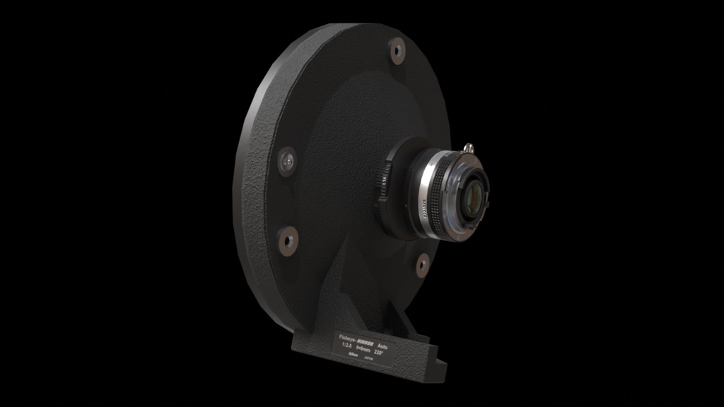 3Dモデル「"Al Fisheye-Nihhor 6mm F2.8S"+おまけフィルムカメラ」