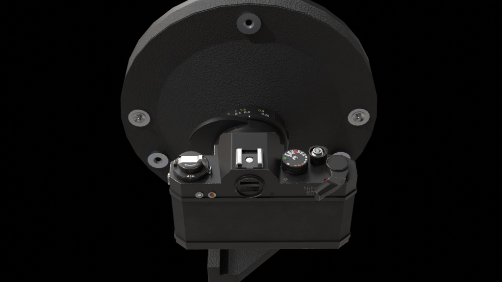 3Dモデル「"Al Fisheye-Nihhor 6mm F2.8S"+おまけフィルムカメラ」