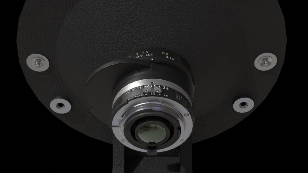 3Dモデル「"Al Fisheye-Nihhor 6mm F2.8S"+おまけフィルムカメラ」