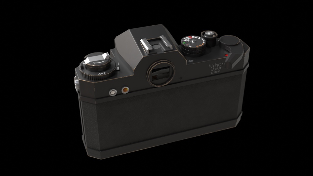 3Dモデル「ローポリAEフィルム一眼レフカメラ(ボディ)」