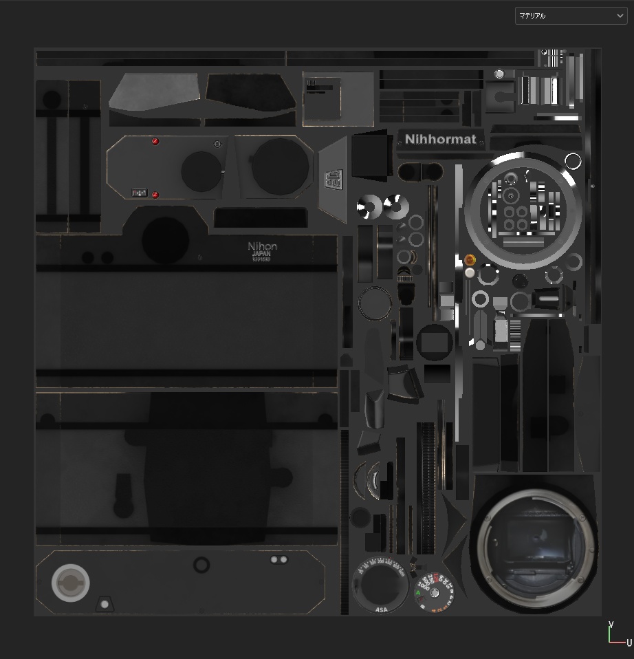 3Dモデル「ローポリAEフィルム一眼レフカメラ(ボディ)」