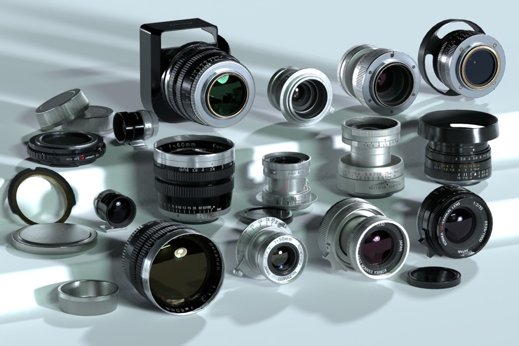 3Dモデル「交換レンズ4種詰め合わせ(L39)」