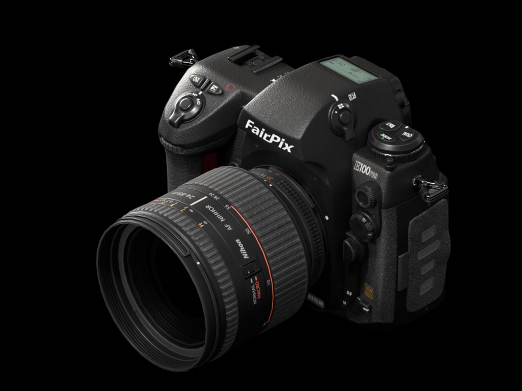 3Dモデル「レンズ交換式一眼レフタイプデジタルカメラ(E100Pro)」【VRC/VirtualLens2等】