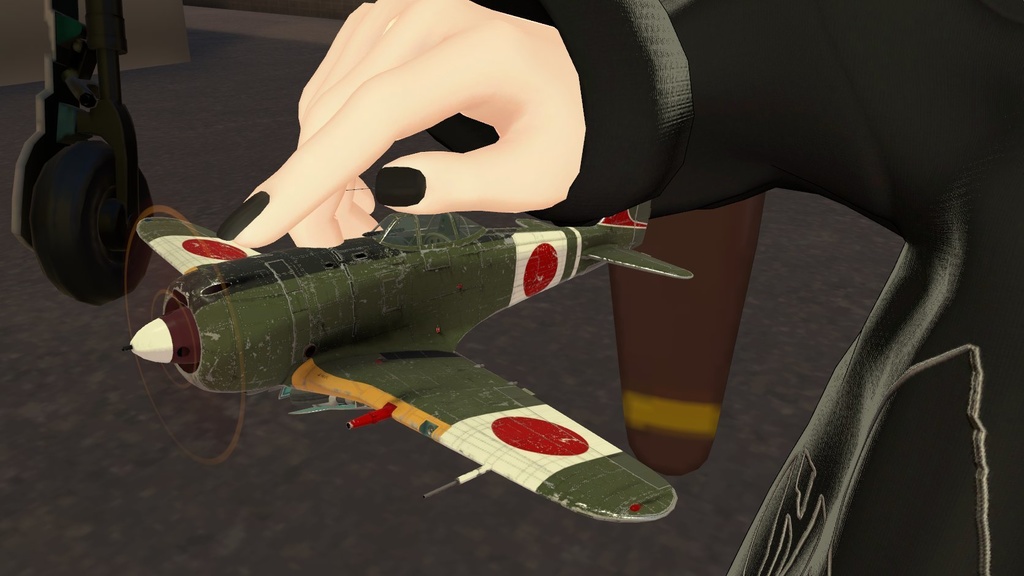 【Sacc1.6】3Dモデル「モブ重戦闘機 鍾馗+陸軍計器」【Unity/VRC想定】