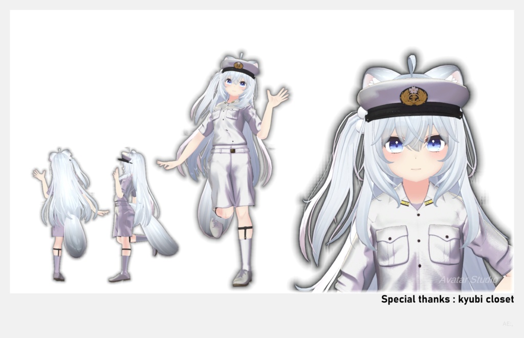 3D衣装「海軍士官風防暑服:NavySummer」【狐雪対応/MA】