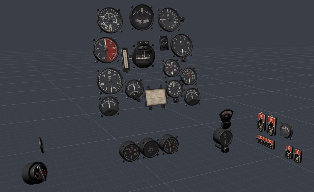 (無料)3Dアセット「Sacc'sFlight用 航空計器(日米)」【Sacc1.7】