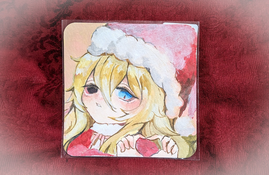 「サンタさんなマリー」手のひらミニ原画