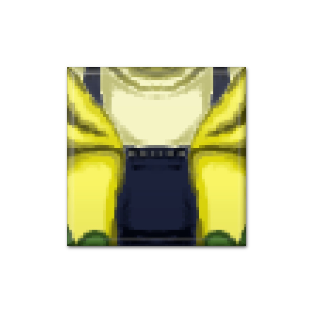 四角形缶バッジ Ver.あくまのオーバーオール