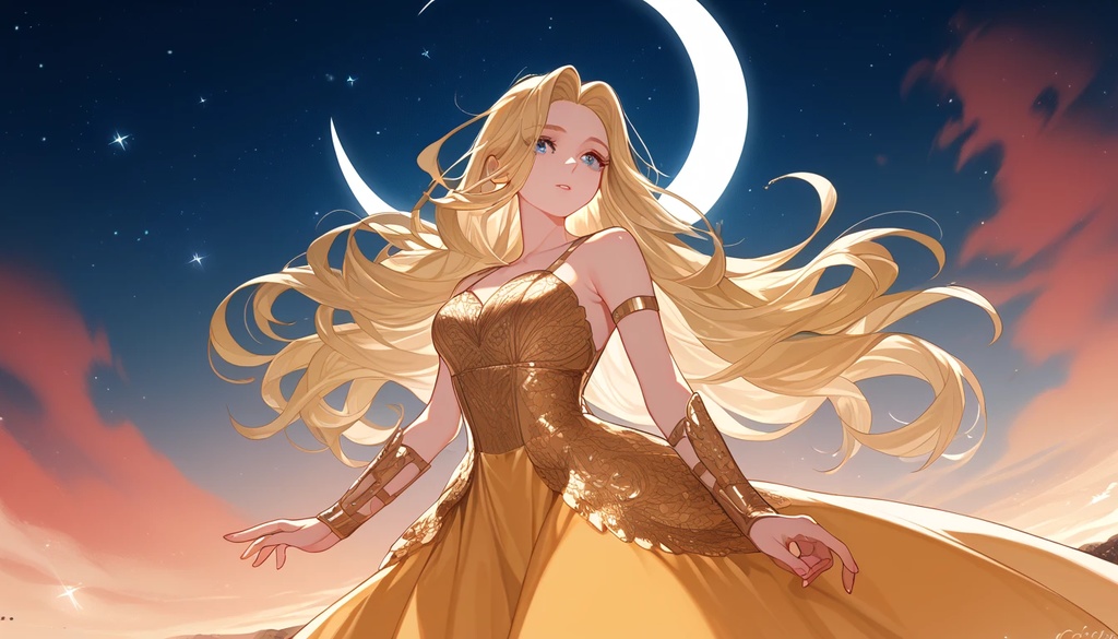 獅子座の女神：夕暮れに想ふ<イラスト>