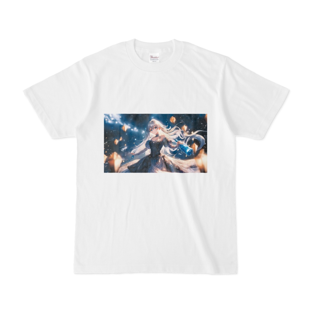 <Tシャツ>水瓶座の女神:天の川の下でオーブを纏い