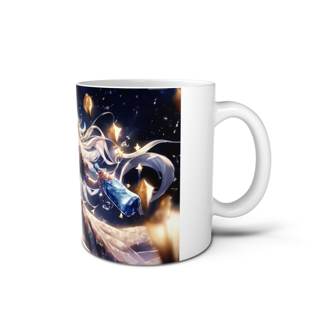 <マグカップ>水瓶座の女神:天の川の下でオーブを纏い