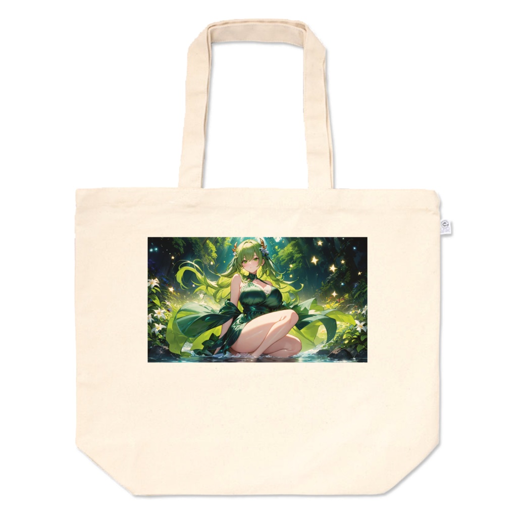 <トートバッグ>蟹座の女神：川面の星と花々とたわむれて