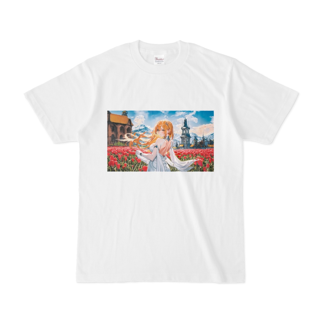 <Tシャツ>天秤座の女神:チューリップ畑で私を見つけて