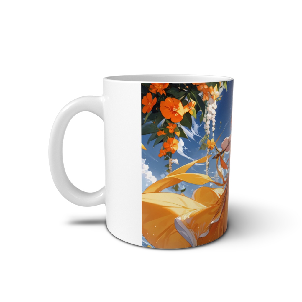 <マグカップ>射手座の女神:恋心は鮮やかな花の色