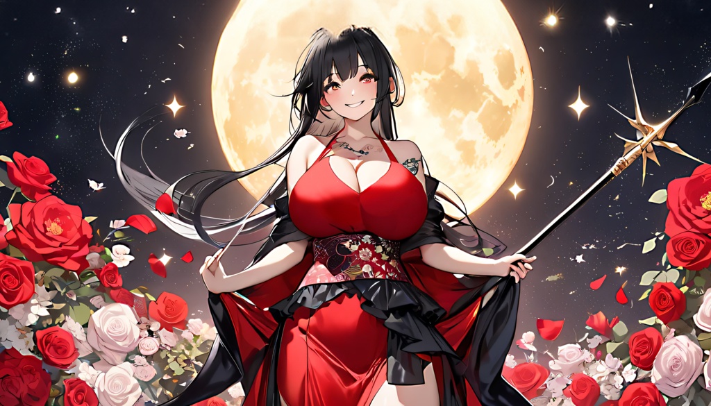 <イラスト>蠍座の女神：月夜の晩に薔薇に語れば