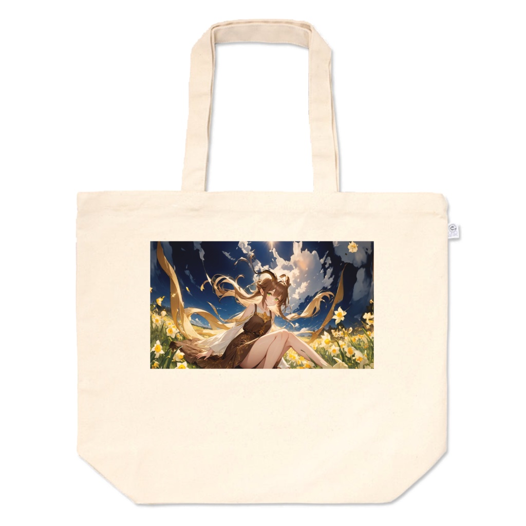 <トートバッグ>山羊座の女神：朝日がのぼる水仙の丘