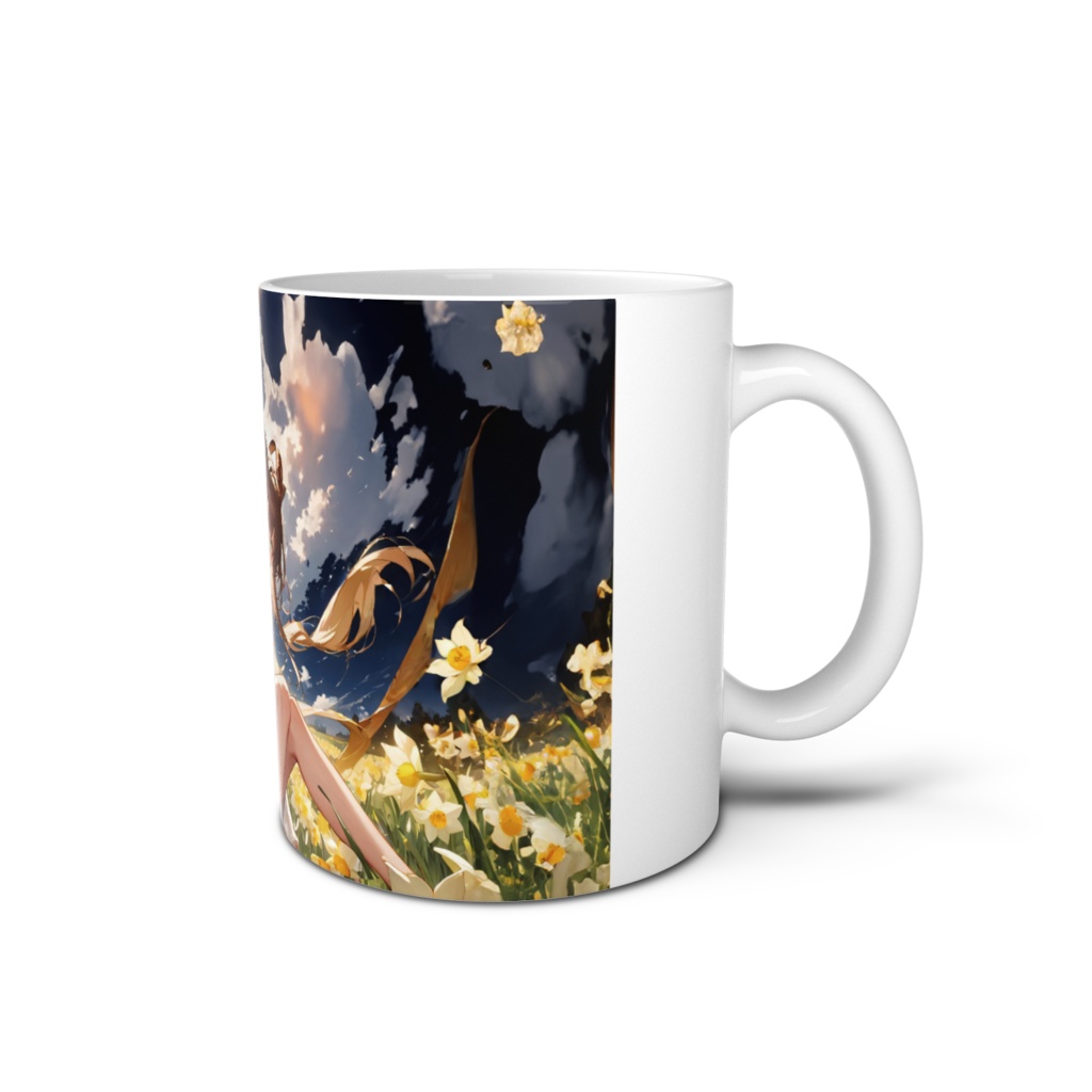 <マグカップ>山羊座の女神:朝日がのぼる水仙の丘